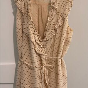 J Crew - Polka Dot Ruffle Blouse size 10